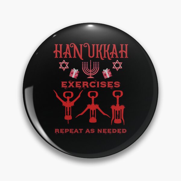 Item preview, Hanukkah Exercises Repeat as Needed - Funny Quote in Red designed and sold by Georgy09.