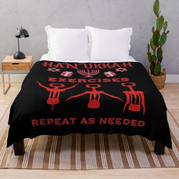 Item preview, Hanukkah Exercises Repeat as Needed - Funny Quote in Red designed and sold by Georgy09.