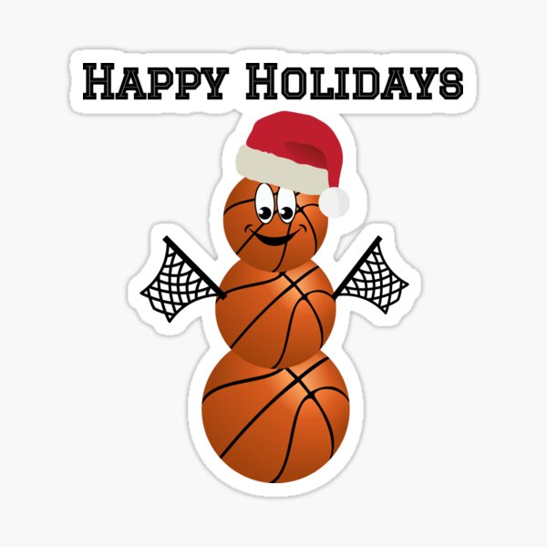 "Basketball Santa Snowman Happy Holidays" Sticker For Sale By Cmd-art ...