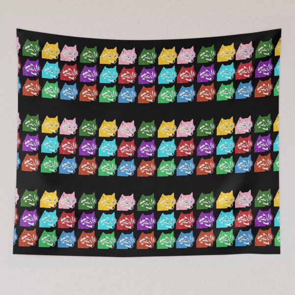 Item preview, Patchwork of multi-color Foxes, including Sticker Pack designed and sold by Cowboy Folly.