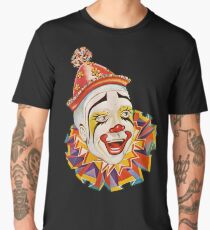 CLOWN, Scary, horror, CLOWN, Clown Head, Circus, Vintage, Advertising, Poster, on Black Men's Premium T-Shirt
