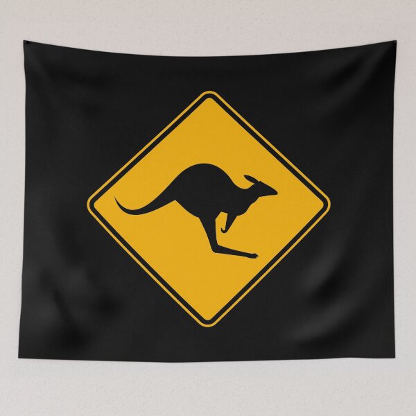 Item preview, Kangaroo Crossing Road Sign Australia Funny Roadsign designed and sold by fomodesigns.