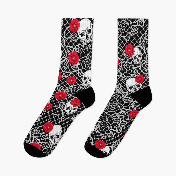 Item preview, Lace with skull and red flower designed and sold by Fitandstylish.