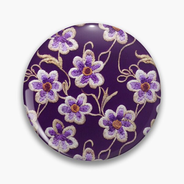 Item preview, Purple Embroidered Flowers designed and sold by cardinalhill.