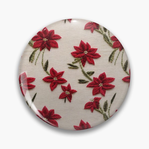 Item preview, Poinsettia Embroidered Flowers designed and sold by cardinalhill.