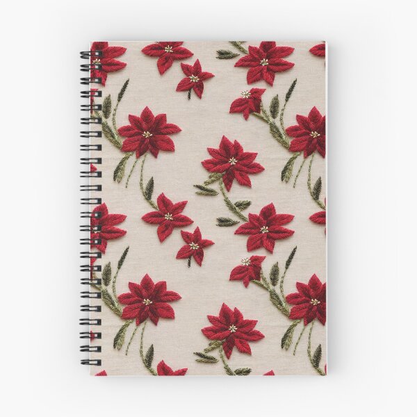 Item preview, Poinsettia Embroidered Flowers designed and sold by cardinalhill.