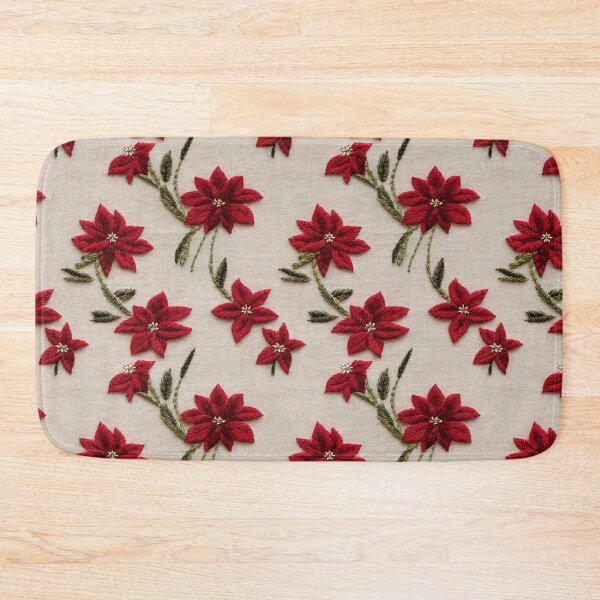 Item preview, Poinsettia Embroidered Flowers designed and sold by cardinalhill.