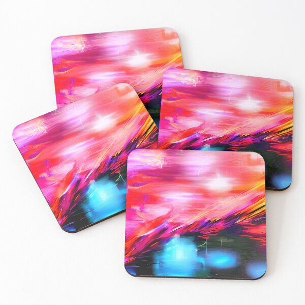 Item preview, thick dense paint pattern knife art - pink blue paint pattern #1 designed and sold by supeart.