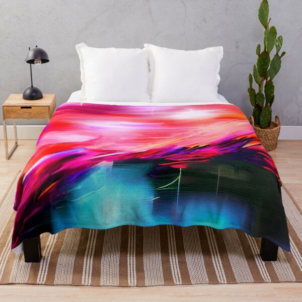 Item preview, thick dense paint pattern knife art - pink blue paint pattern #1 designed and sold by supeart.