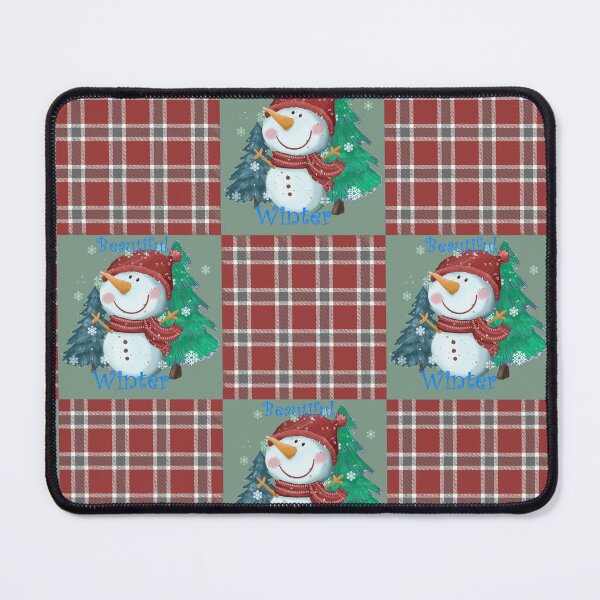 Item preview, Red Plaid Snowman Pattern - Beautiful Winter designed and sold by Jessi-Sketches.