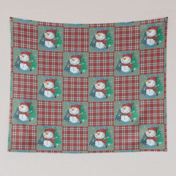 Item preview, Red Plaid Snowman Pattern - Beautiful Winter designed and sold by Jessi-Sketches.