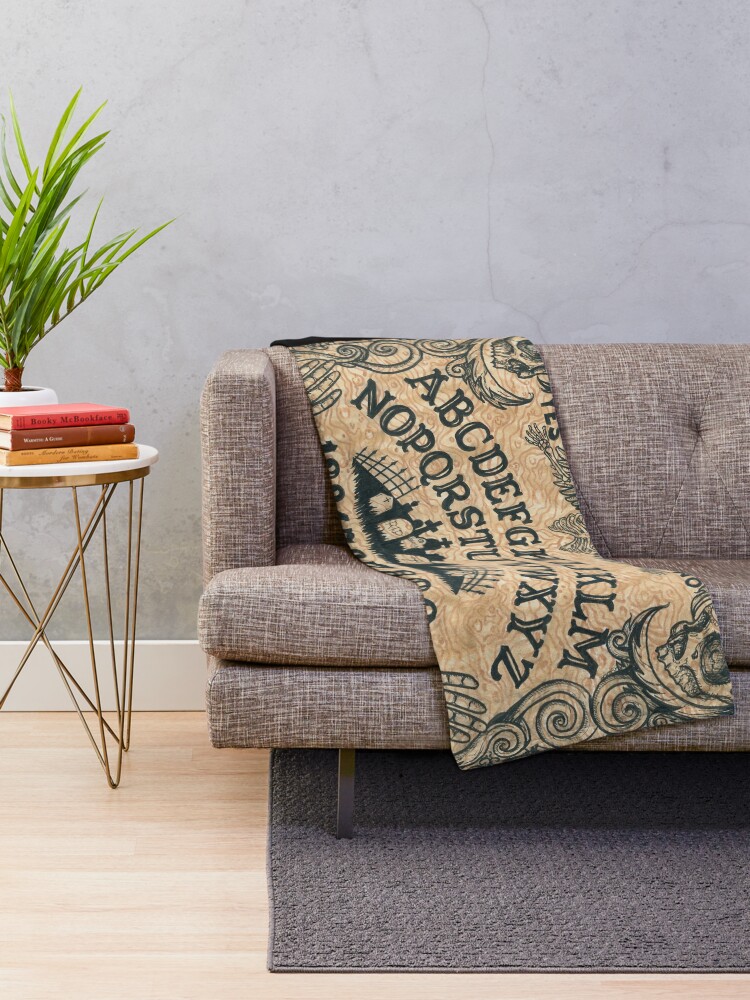 Alternate view of Angel of Death Witch Board Throw Blanket