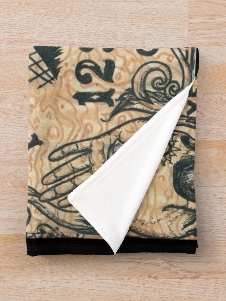 Alternate view of Angel of Death Witch Board Throw Blanket