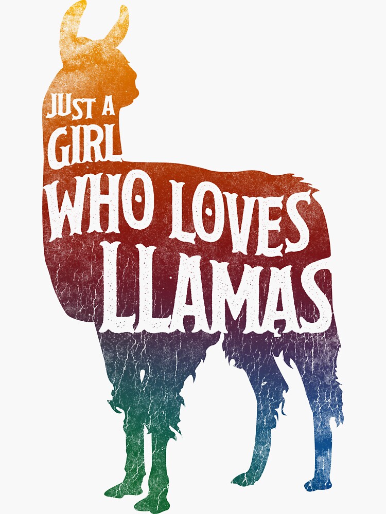 "Girl Who Loves Llamas, Llama Lover" Sticker by roarr | Redbubble