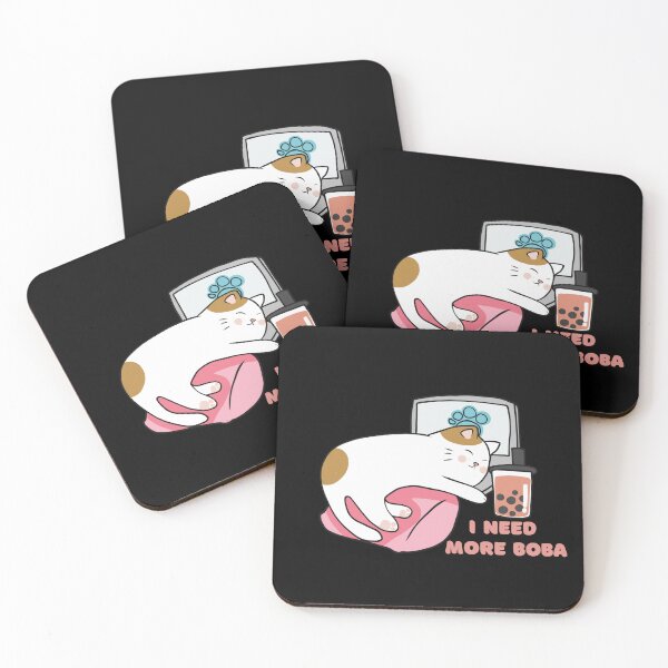 Item preview, I need more Boba Boba tea lover sleeping Bobaholic cat designed and sold by Artistusha.