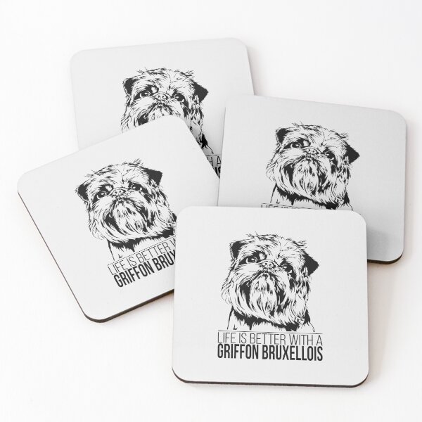 Item preview, Griffon Bruxellois life is better dog saying designed and sold by dogarts.