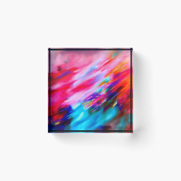 Item preview, thick dense paint pattern knife art - pink blue paint pattern #2 designed and sold by supeart.