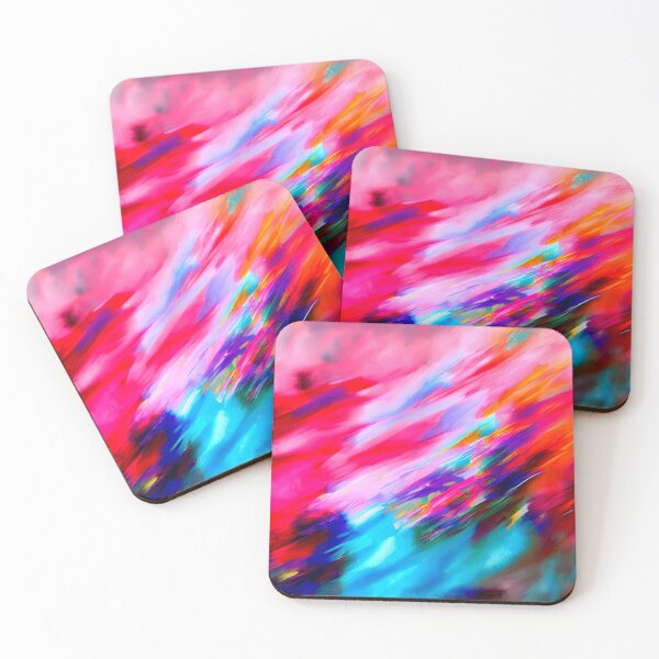 Item preview, thick dense paint pattern knife art - pink blue paint pattern #2 designed and sold by supeart.