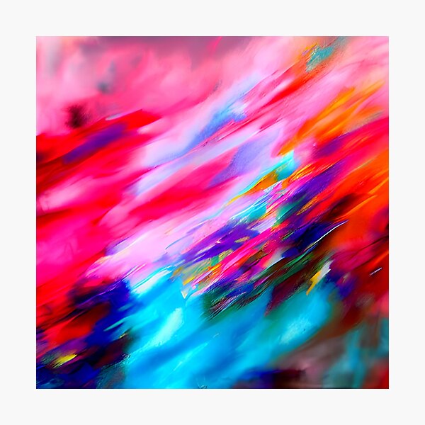 Item preview, thick dense paint pattern knife art - pink blue paint pattern #2 designed and sold by supeart.