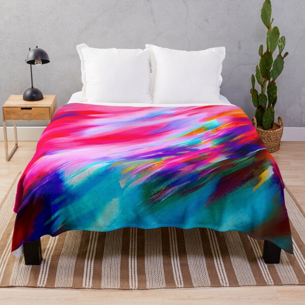 Item preview, thick dense paint pattern knife art - pink blue paint pattern #2 designed and sold by supeart.