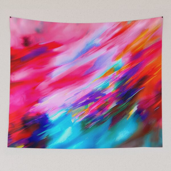 Item preview, thick dense paint pattern knife art - pink blue paint pattern #2 designed and sold by supeart.