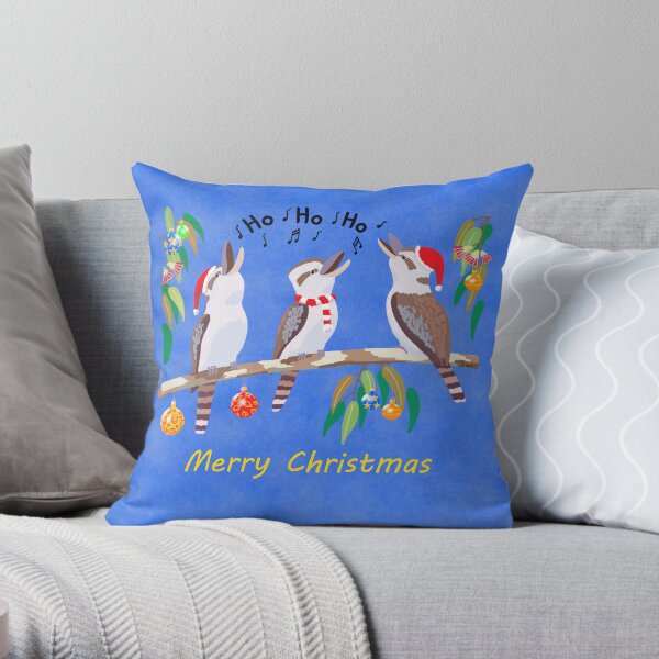 Kookaburras Australian Christmas Carols Throw Pillow