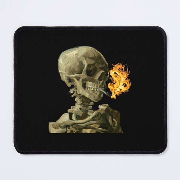 Item preview, Van Gogh smoking skeleton fire dragon designed and sold by R2Dsign.