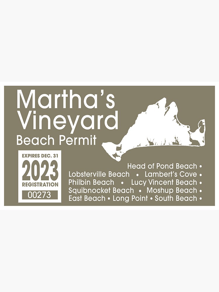 "Martha's Vineyard Beach Permit 2023" Sticker for Sale by surf110