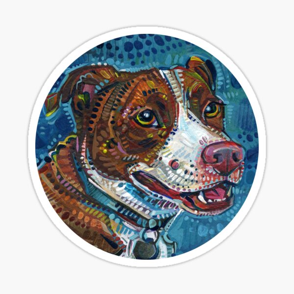 Pitbull-type Dog Painting - 2022 Sticker