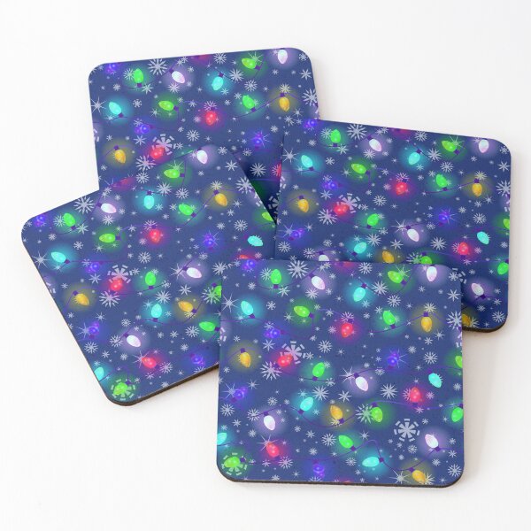 Item preview, Holiday Lights and Snowflakes on Blue for Christmas designed and sold by ArtfulFreddy.