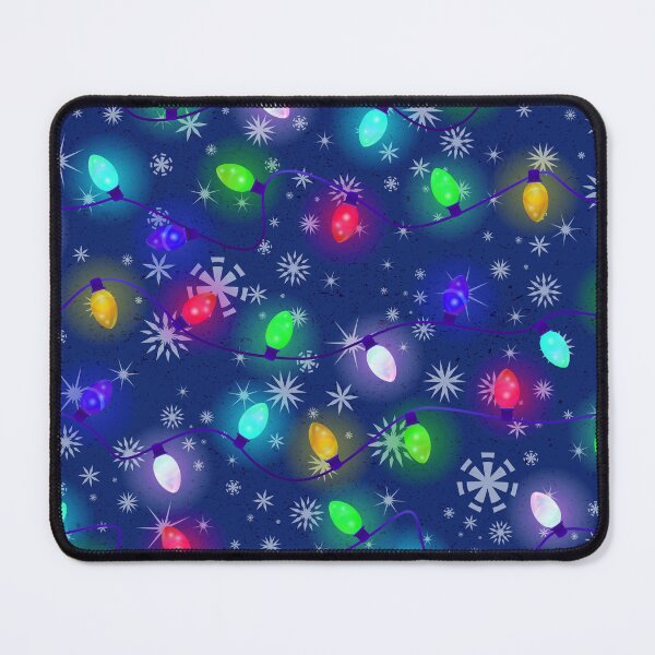 Item preview, Holiday Lights and Snowflakes on Blue for Christmas designed and sold by ArtfulFreddy.