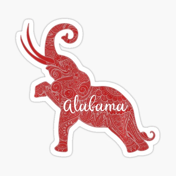 "Alabama State Red Elephant Tide Football Distressed" Sticker for Sale