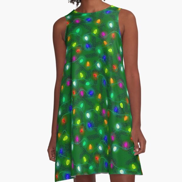 Item preview, Holiday Lights and Snowflakes on a Green Christmas Tree designed and sold by ArtfulFreddy.