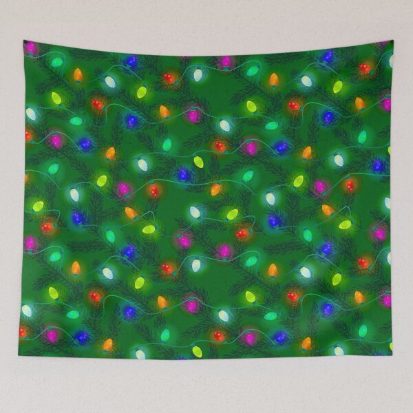 Item preview, Holiday Lights and Snowflakes on a Green Christmas Tree designed and sold by ArtfulFreddy.