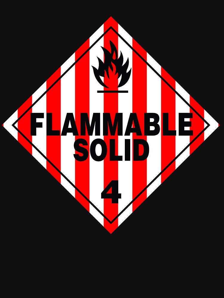 "Flammable Solid" Tshirt for Sale by rupertrussell Redbubble