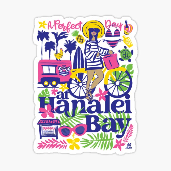 A Perfect Day at Hanalei Bay Collage Sticker