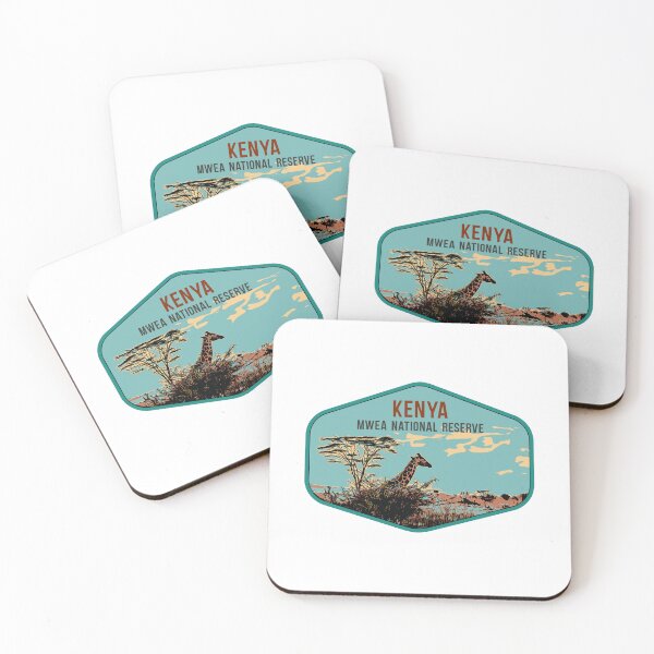 Item preview, Mwea national reserve Kenya Africa vintage travel decal, african giraffe designed and sold by Lemomo-zoo.