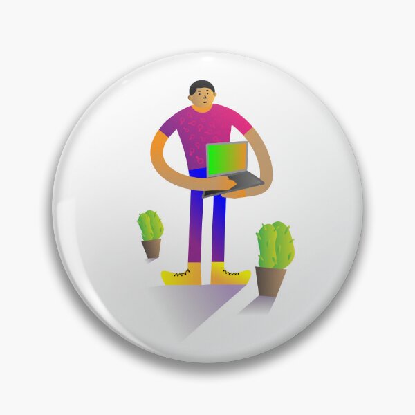 Item preview, Business man with a laptop. Freelancer or office worker, Vector illustration in cartoon style designed and sold by Chitrogiri.