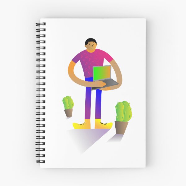 Item preview, Business man with a laptop. Freelancer or office worker, Vector illustration in cartoon style designed and sold by Chitrogiri.