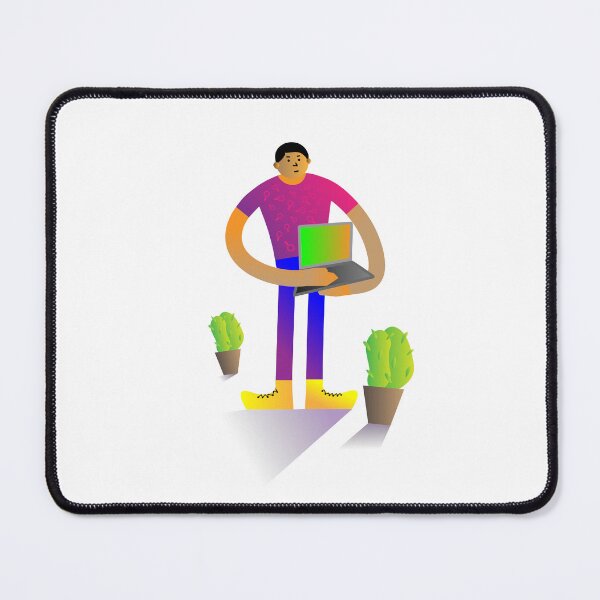 Item preview, Business man with a laptop. Freelancer or office worker, Vector illustration in cartoon style designed and sold by Chitrogiri.