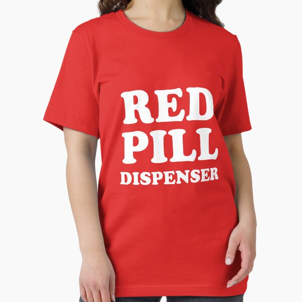 Vista previa del artículo con la obra «Dispensador de pastillas rojas», diseñado y vendido por Yipptee Shirts.
