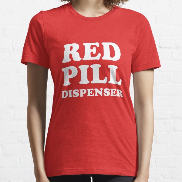 Vista previa del artículo con la obra «Dispensador de pastillas rojas», diseñado y vendido por Yipptee Shirts.
