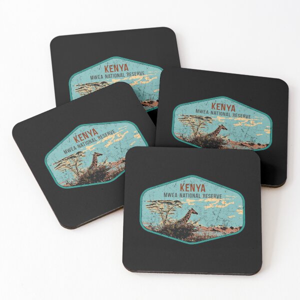 Item preview, Mwea national reserve Kenya Africa vintage travel decal, african giraffe designed and sold by Lemomo-zoo.