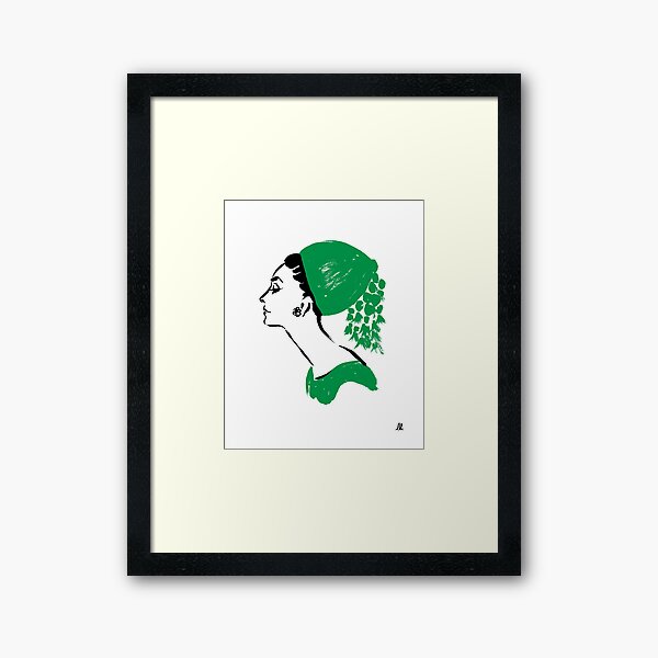 Audrey Hepburn in Green Framed Art Print