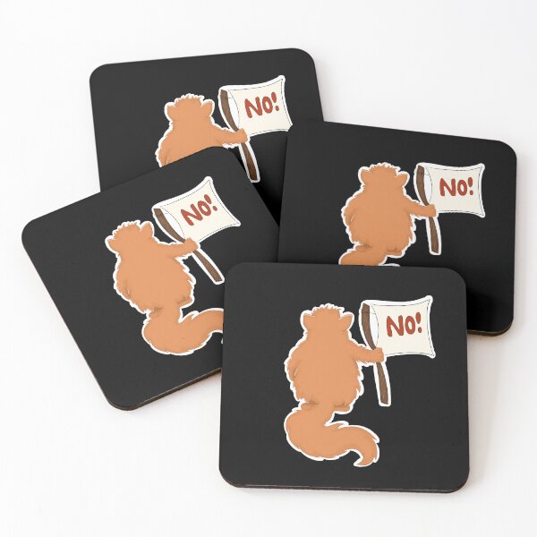 Item preview, Color illustration. The ginger cat stands with its back and holds a flag with the inscription "No". designed and sold by Karyna Hordetska.