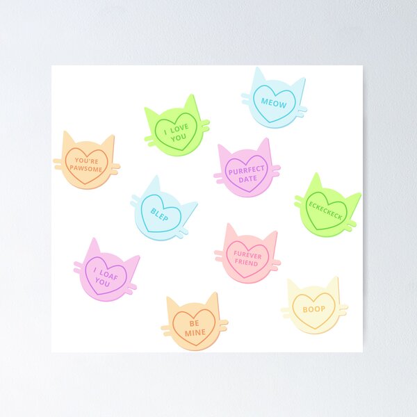 Item preview, Kitty Love Hearts designed and sold by ConnieCookiee.