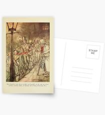 A Christmas Carol by Charles Dickens art by Arthur Rackham 1915 0035 Bob Cratchit went down a slide on Cornhill Postcards