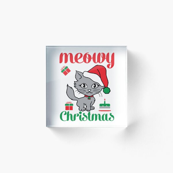 Artikelvorschau, Meowy Weihnachten entworfen und verkauft von TeeDeeDesigns.