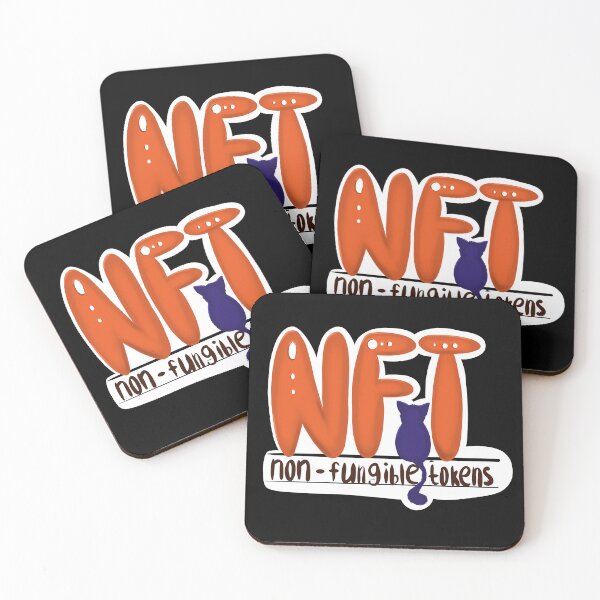 Item preview, The inscription - "NFT, non-fungible tokens" with a cat, color illustration designed and sold by Karyna Hordetska.