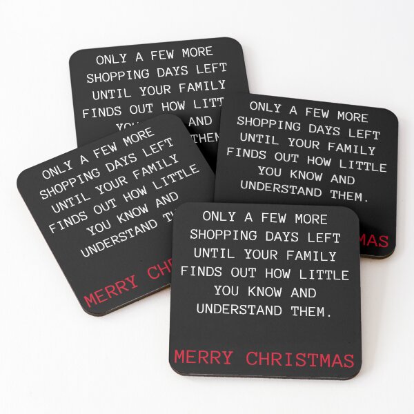 Item preview, Christmas Humor. Rude, Offensive, Inappropriate Christmas Card. Only A Few Shopping Days Left Until Your Family Finds Out How Little You Know And Understand Them designed and sold by That Cheeky Tee.
